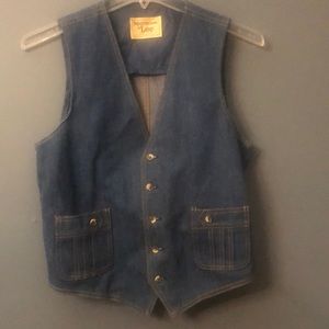 Vintage 70s Lee denim hippie vest 40R Medium
